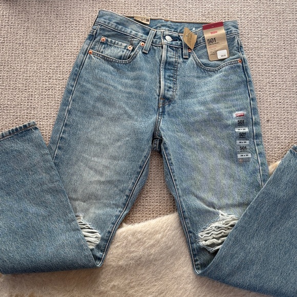 Levi's Denim - Levi's Classic Blue 501 Distressed Jeans